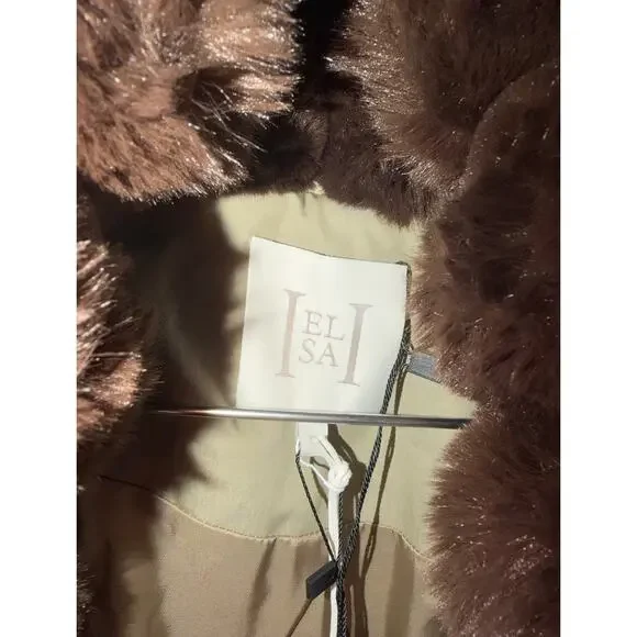 Helsa bubble puffer jacket coat faux fur S - Picture 6 of 6